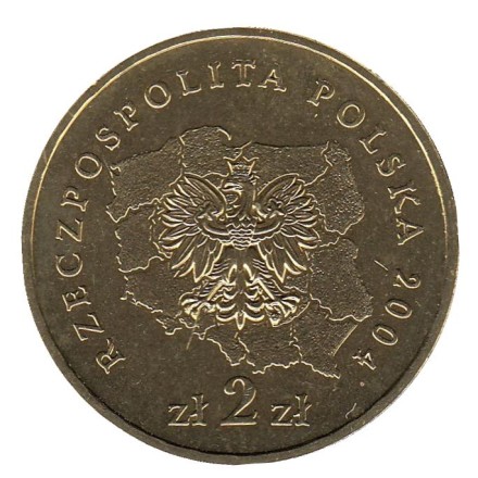 Монета 2 злотых, 2004 год, Польша. Опольское воеводство.