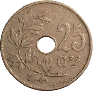 Монета 25 сантимов. 1921 год, Бельгия. (Belgie) Монета 25 сантимов. 1921 год, Бельгия. (Belgie)