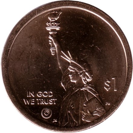 Монета 1 доллар. 2022 год (D), США. Блюграсс. Серия "Американские инновации". Монета 1 доллар. 2022 год (D), США. Блюграсс. Серия "Американские инновации".