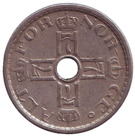 Монета 50 эре. 1945 год, Норвегия.