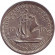 Монета 10 центов. 1956 год, Восточно-Карибские государства. Парусник.