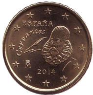 Монета 10 центов. 2014 год, Испания.