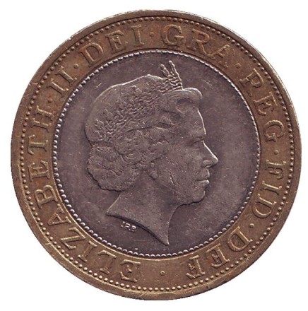 Монета 2 фунта. 2001 год, Великобритания. Монета 2 фунта. 2001 год, Великобритания.