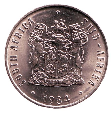 Монета 50 центов. 1984 год, ЮАР. UNC. Цветы. Монета 50 центов. 1984 год, ЮАР. UNC. Цветы.