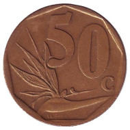 Монета 50 центов. 2005 год, ЮАР. Стрелитция. Монета 50 центов. 2005 год, ЮАР. Стрелитция.