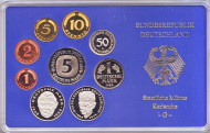Набор монет ФРГ (9 шт.). 1989 год. (G). Proof. Набор монет ФРГ (9 шт.). 1989 год. (G). Proof.