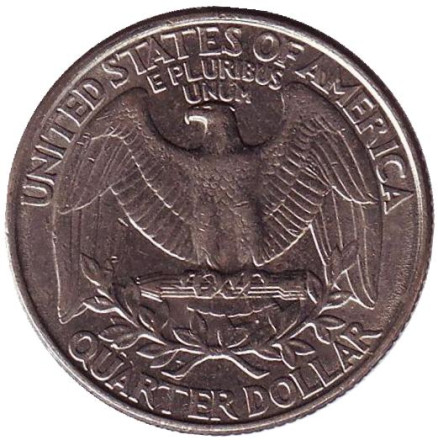 Монета 25 центов. 1993 (P) год, США. Вашингтон. Монета 25 центов. 1993 (P) год, США. Вашингтон.