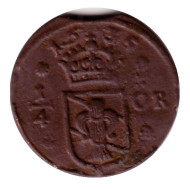 Монета 1/4 эре. 1635 год, Швеция. Дата над гербом. Монета 1/4 эре. 1635 год, Швеция. Дата над гербом.