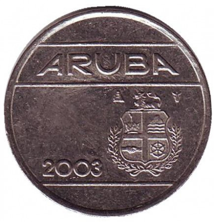 Монета 25 центов. 2003 год, Аруба.