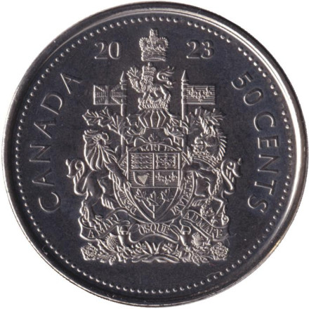 Монета 50 центов. 2023 год, Канада. 70 лет правления Елизаветы II.