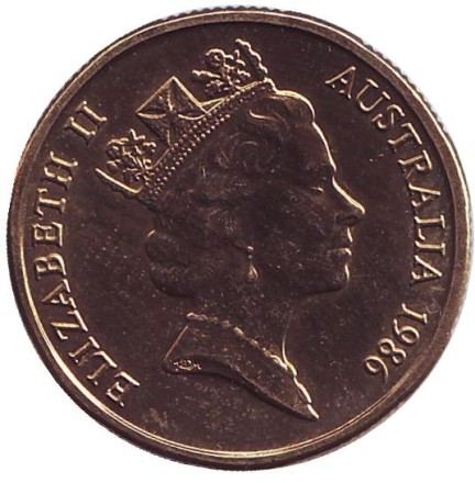 Монета 1 доллар. 1986 год, Австралия. Международный год мира. Монета 1 доллар. 1986 год, Австралия. Международный год мира.