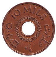 Монета 10 милей. 1942 год, Палестина. (Бронза). Монета 10 милей. 1942 год, Палестина. (Бронза).