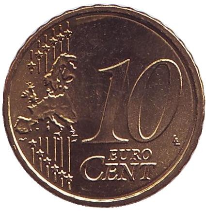 Монета 10 центов. 2008 год, Австрия. Монета 10 центов. 2008 год, Австрия.