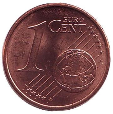 Монета 1 цент, 2008 год, Испания. Монета 1 цент, 2008 год, Испания.