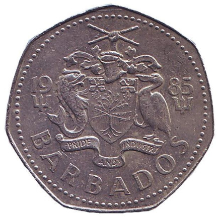 Монета 1 доллар. 1985 год, Барбадос. Летучая рыба. Монета 1 доллар. 1985 год, Барбадос. Летучая рыба.