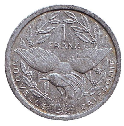 Монета 1 франк. 1949 год, Новая Каледония. Птица кагу.