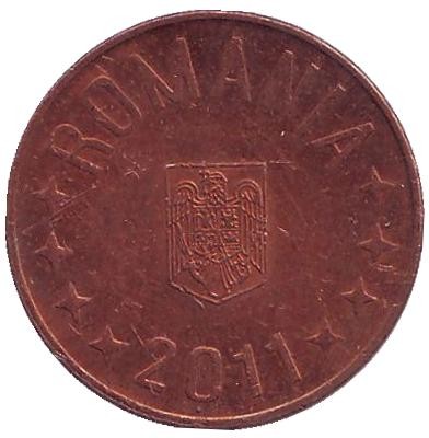 Монета 5 бани. 2011 год, Румыния. Монета 5 бани. 2011 год, Румыния.