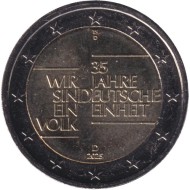 Монета 2 евро. 2025 год (D), Германия. 35 лет объединению Германии. Монета 2 евро. 2025 год (D), Германия. 35 лет объединению Германии.