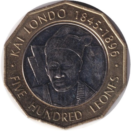 Монета 500 леоне. 2016 год, Сьерра-Леоне. Монета 500 леоне. 2016 год, Сьерра-Леоне.