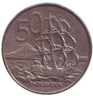 Монета 50 центов, 1978 год, Новая Зеландия. Парусник "Endeavour". Монета 50 центов, 1978 год, Новая Зеландия. Парусник "Endeavour".