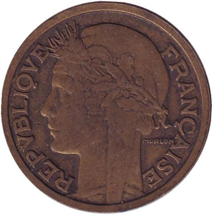 Монета 2 франка. 1934 год, Франция.