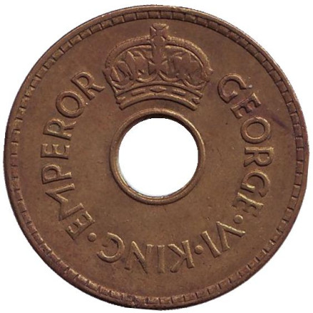 Монета 1 пенни. 1942 год, Фиджи.