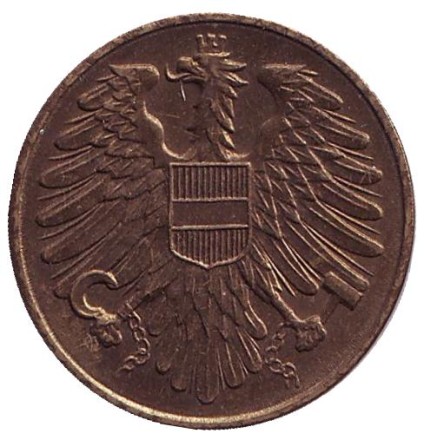 Монета 20 грошей. 1954 год, Австрия. Монета 20 грошей. 1954 год, Австрия.