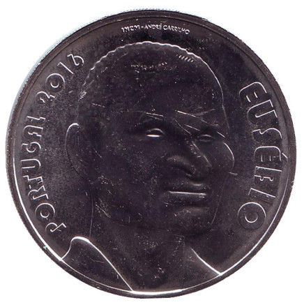 Монета 7,5 евро. 2016 год, Португалия. Эйсебио.
