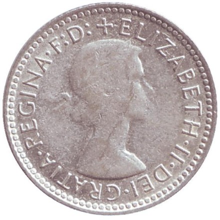 Монета 6 пенсов. 1960 год, Австралия.