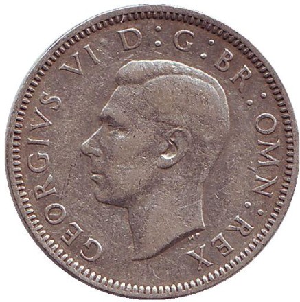 Монета 1 шиллинг. 1942 год, Великобритания. (Шотландский тип)