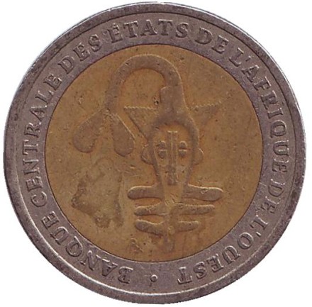 Монета 200 франков. 2004 год, Западная Африка.