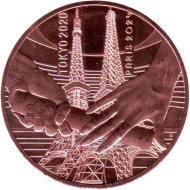 Монета 1/4 евро. 2021 год, Франция. XXXIII летние Олимпийские игры, Париж 2024. Эстафета Токио-Париж. Монета 1/4 евро. 2021 год, Франция. XXXIII летние Олимпийские игры, Париж 2024. Эстафета Токио-Париж.