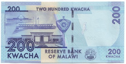 Банкнота 200 квача. 2016 год, Малави. Портрет Розы Чибамбо. Банкнота 200 квача. 2016 год, Малави. Портрет Розы Чибамбо.