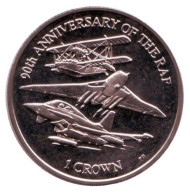 Монета 1 крона. 2008 год, Фолклендские острова. 90-летие Королевских ВВС Великобритании. Монета 1 крона. 2008 год, Фолклендские острова. 90-летие Королевских ВВС Великобритании.