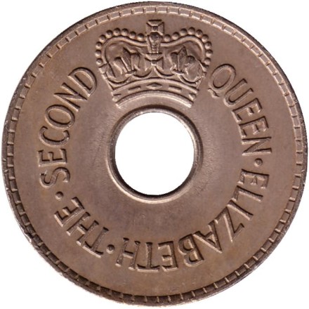 Монета 1 пенни. 1956 год, Фиджи.