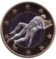 6 эросов (Sex euros). Сувенирный жетон. (Вар. 19)