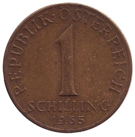 Монета 1 шиллинг. 1965 год, Австрия. Эдельвейс. Монета 1 шиллинг. 1965 год, Австрия. Эдельвейс.