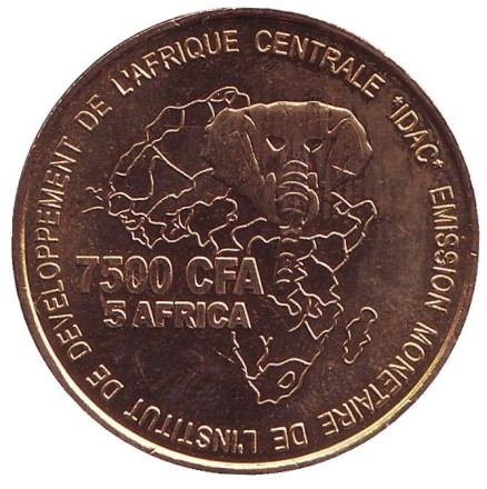 Монета 7500 франков. 2006 год, Камерун. Свадьба. Обручальные кольца. Монета 7500 франков. 2006 год, Камерун. Свадьба. Обручальные кольца.