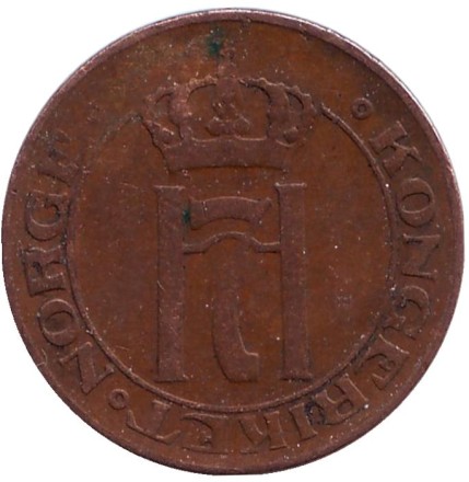 Монета 1 эре. 1925 год, Норвегия. Монета 1 эре. 1925 год, Норвегия.