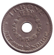 Монета 1 крона. 1947 год, Норвегия. Монета 1 крона. 1947 год, Норвегия.