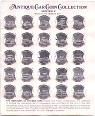 "Ретро-автомобили". Коллекция жетонов (25 штук.), Серия 2, Франклин Минт, 1968 год, США.