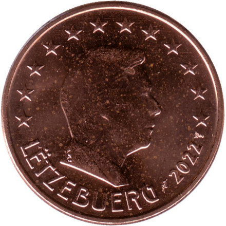 Монета 5 центов. 2022 год, Люксембург.