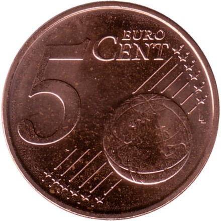 Монета 5 центов. 2022 год, Люксембург. Монета 5 центов. 2022 год, Люксембург.
