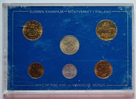 Набор монет Финляндии (6 шт), 1982 год, Финляндия. (в банковской упаковке)