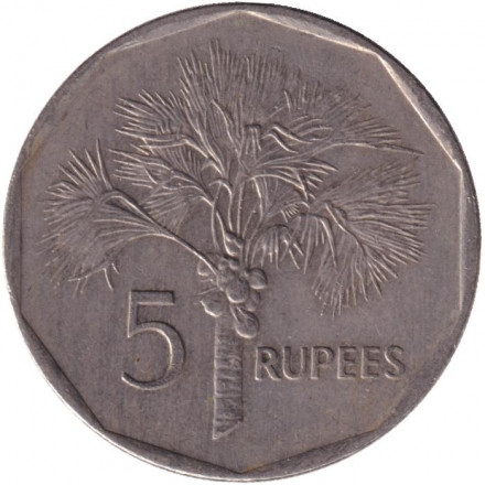 Монета 5 рупий. 2007 год, Сейшельские острова.