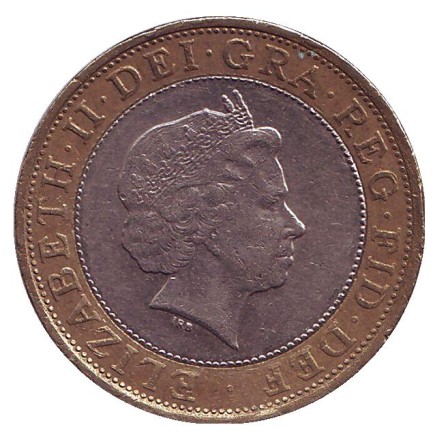 Монета 2 фунта. 2002 год, Великобритания. Монета 2 фунта. 2002 год, Великобритания.