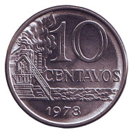 Монета 10 сентаво. 1978 год, Бразилия. Промышленные предприятия. Монета 10 сентаво. 1978 год, Бразилия. Промышленные предприятия.