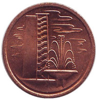 Монета 1 цент. 1975 год, Сингапур. Монета 1 цент. 1975 год, Сингапур.