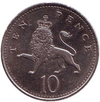 Монета 10 пенсов. 2006 год, Великобритания. 