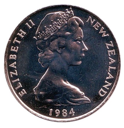 Монета 20 центов. 1984 год, Новая Зеландия. UNC. Киви (птица). Монета 20 центов. 1984 год, Новая Зеландия. UNC. Киви (птица).